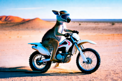 1420001-Kaenguruh-auf-dem-Motorrad-Sengoo.de_